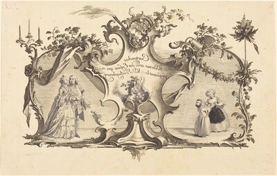 Cartouches Modernes avec des Enfans qui representant les Modes d'Augsbourg