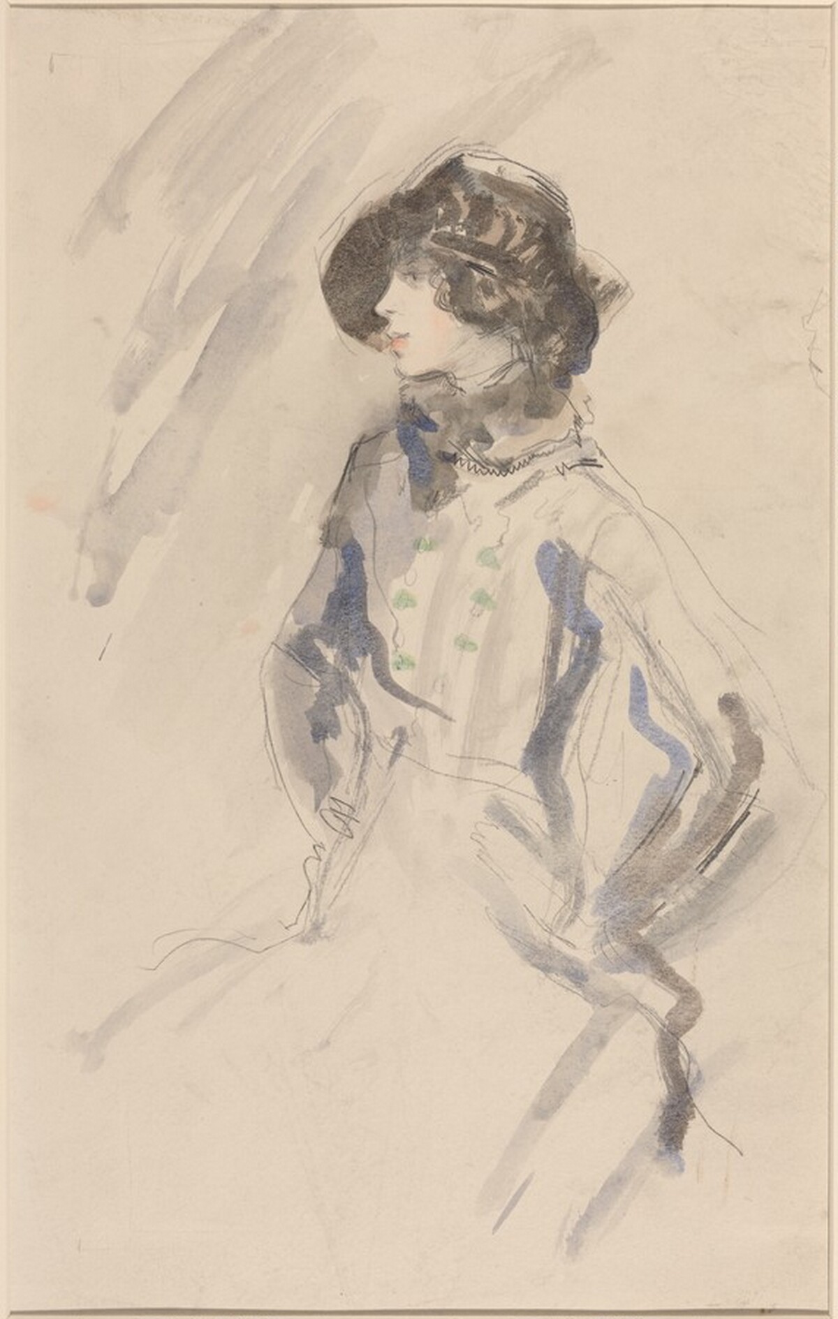 Three-Quarter Portrait of a Young Girl by Ambrose McEvoy