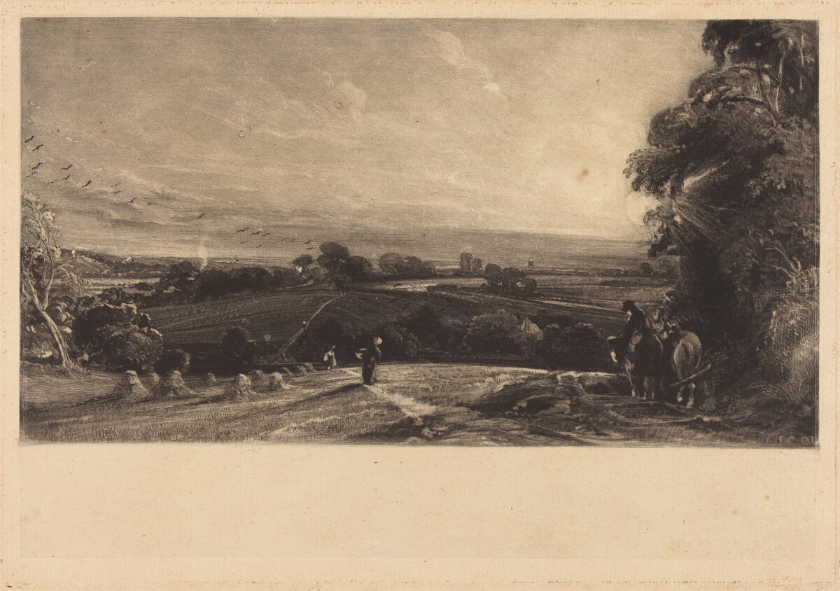 Autumnal Sunset by David Lucas after John Constable