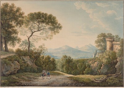 View from Tivoli across the Tiber Valley at Sunset