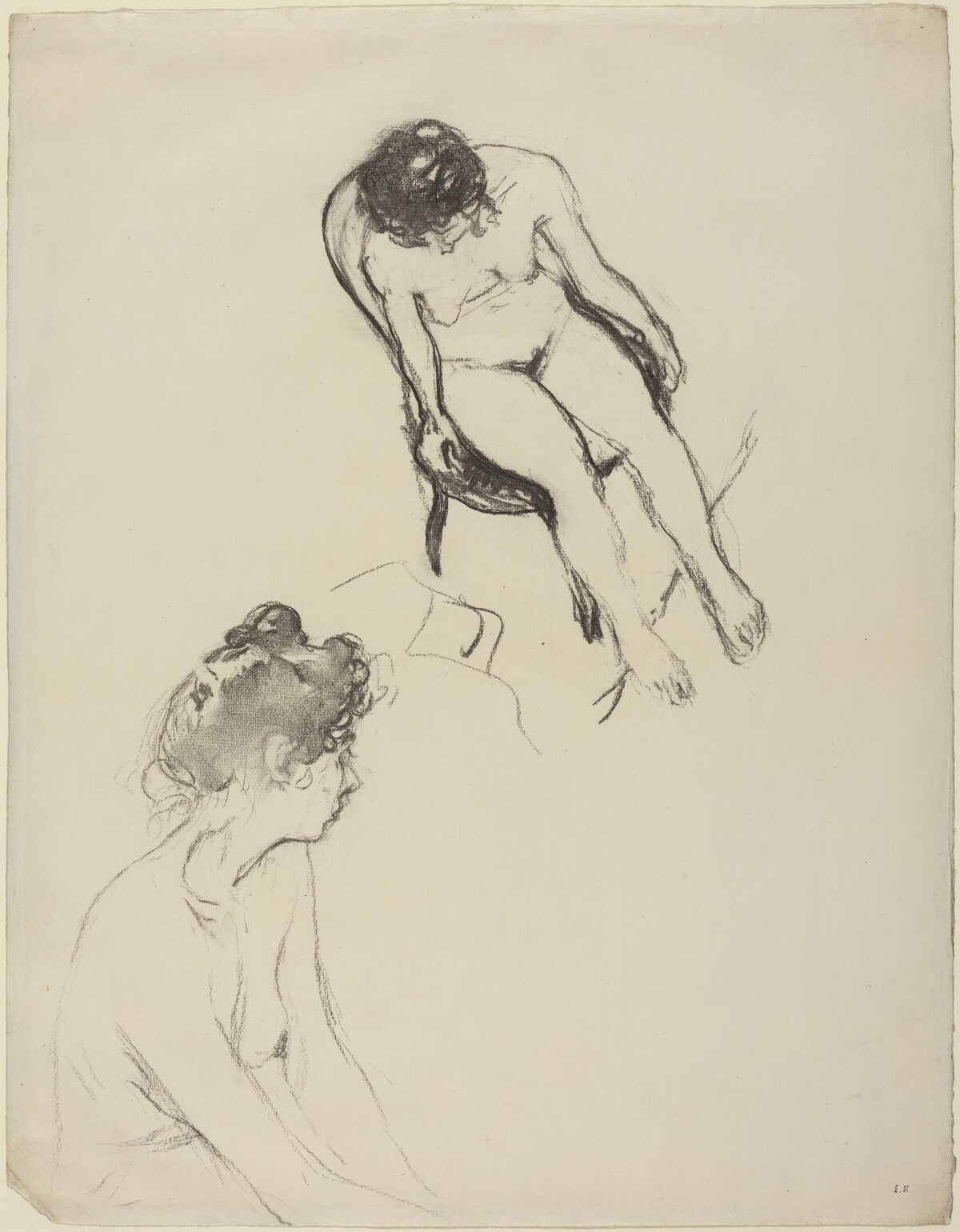Two Nude Figure Studies by Edouard Vuillard