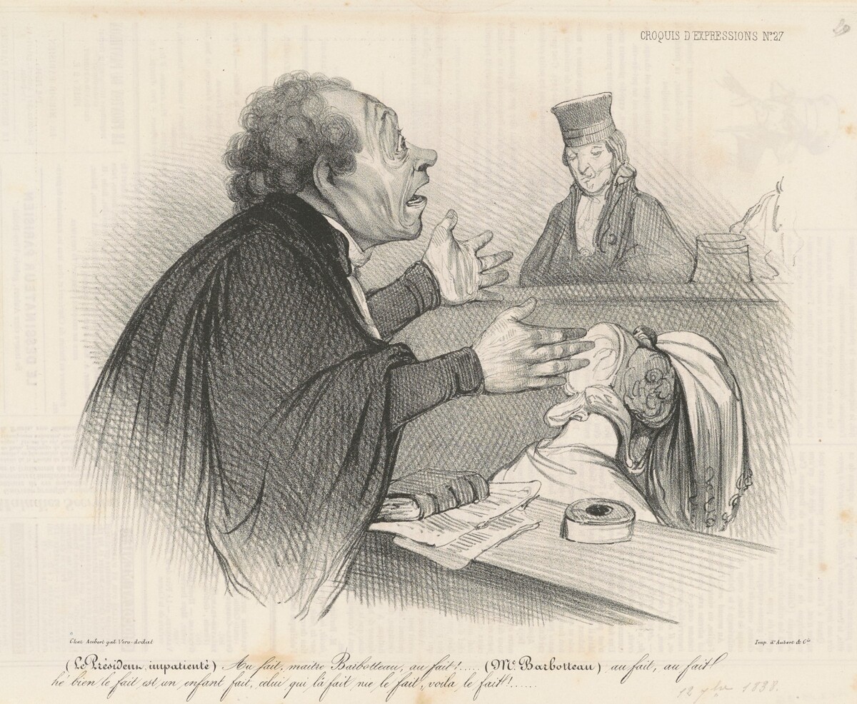 Au fait, maitre Barbotteau... by Honoré Daumier