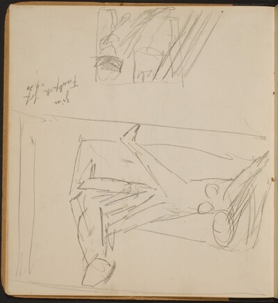 Vergewaltigungs- oder Mordszene und Skizze mit maskiertem Mann (Sketch of a Rape or Murder and Sketch with Masked Man) [p. 4]