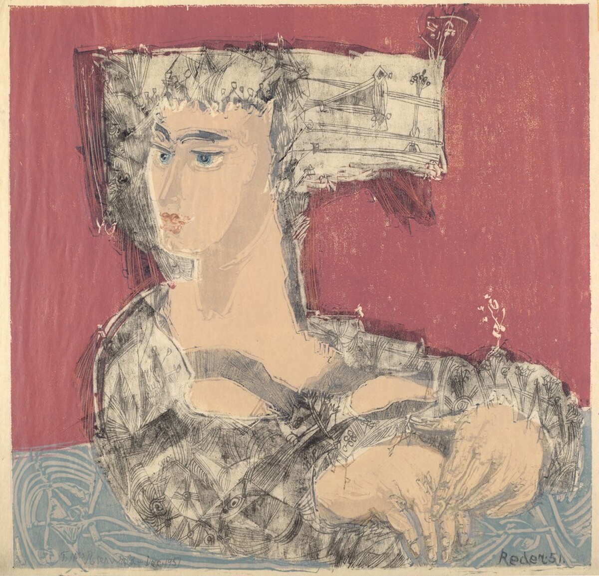 Woman with Hat by Bernard Reder