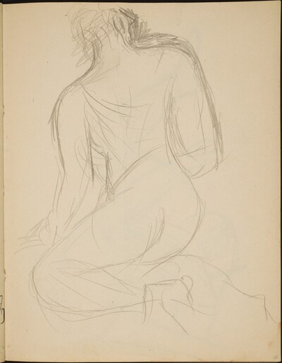 Hockender Akt in Rückenansicht (Kneeling Woman from Behind) [p. 35]