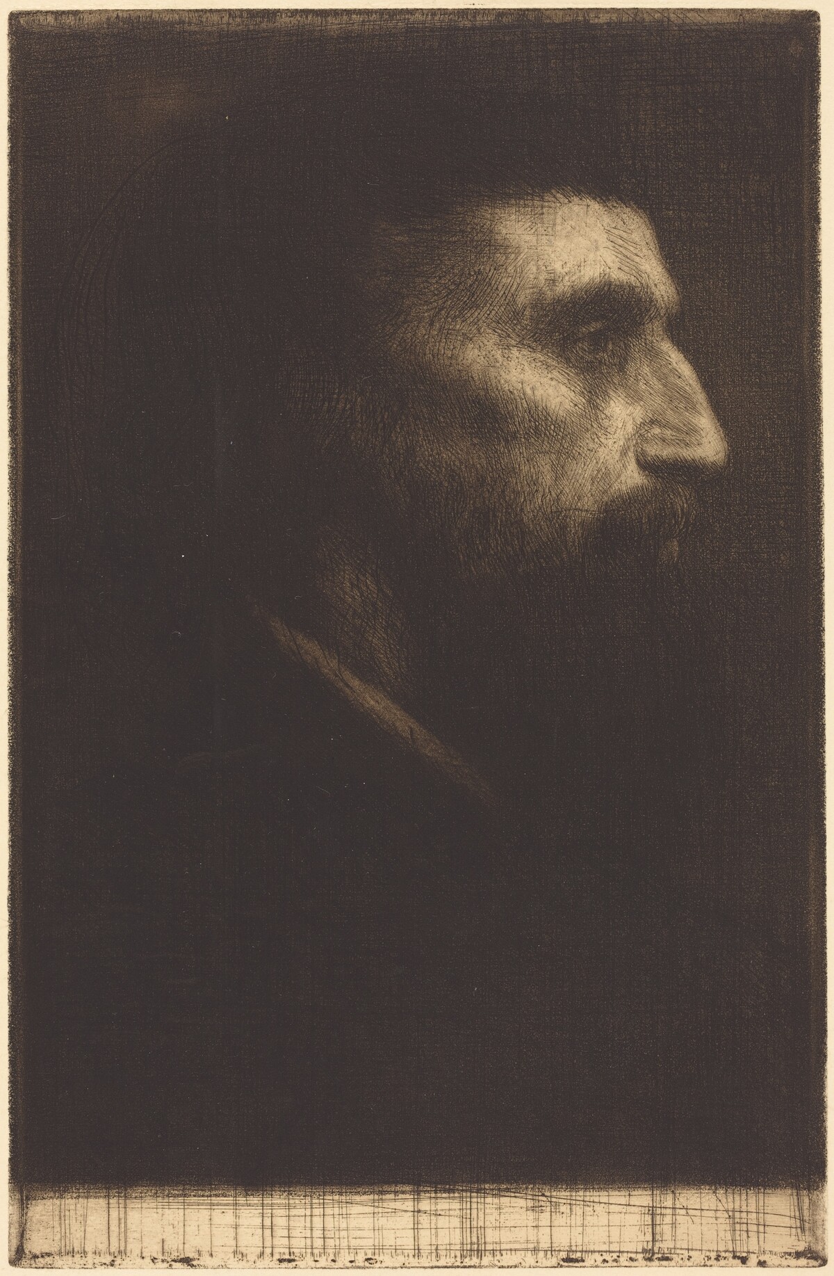 Head of a Man (Tete d'homme) by Alphonse Legros