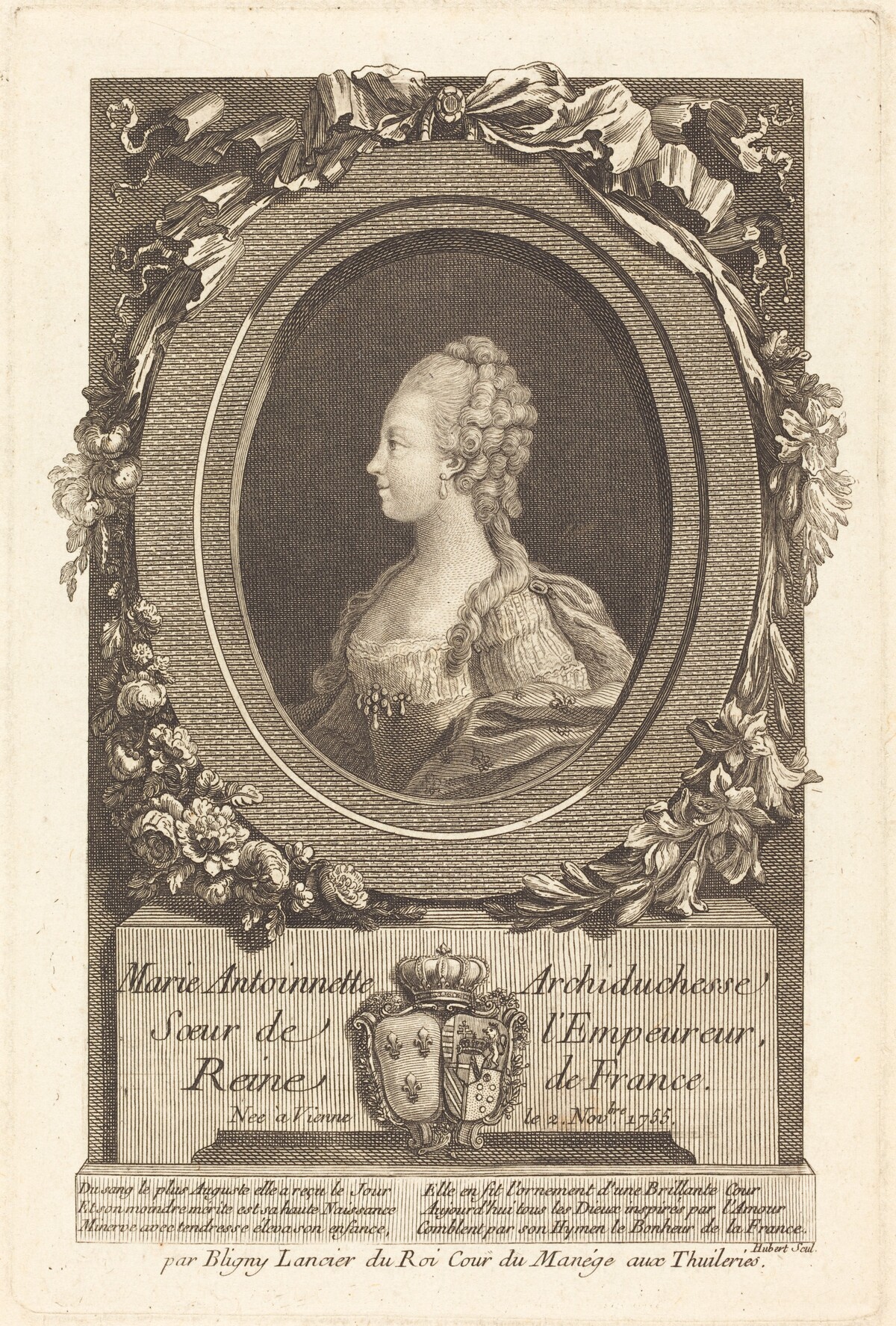 Marie-Antoinette by François Hubert after Honore-Thomas Bligny