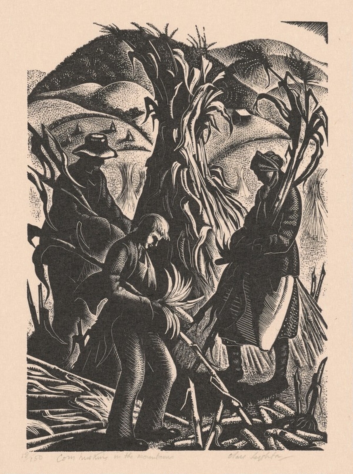 Corn Husking in the Mountains by Clare Leighton