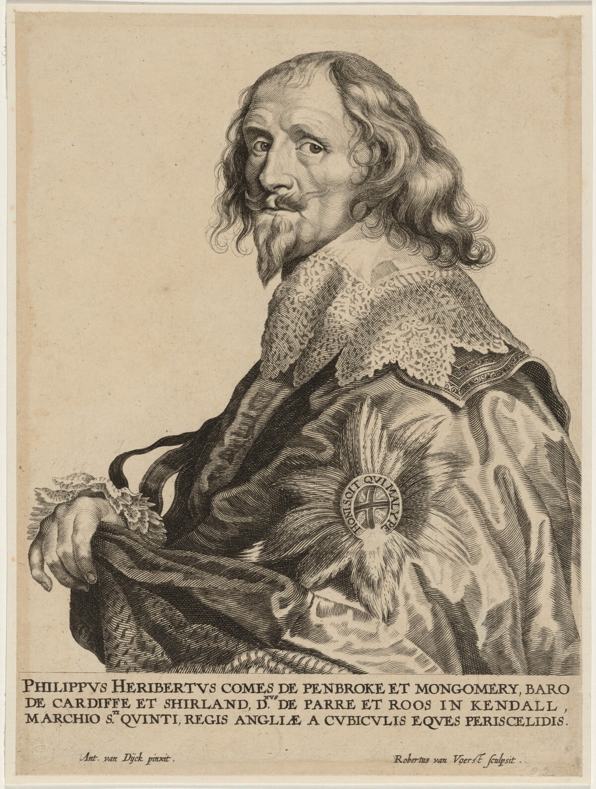 Philip Herbert, Fourth Earl of Pembroke by Robert van Voerst after Sir Anthony van Dyck