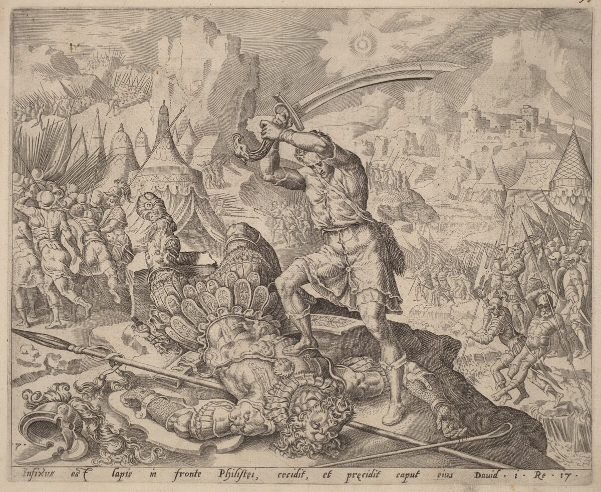 David Cutting Off Goliath's Head by after Maerten van Heemskerck