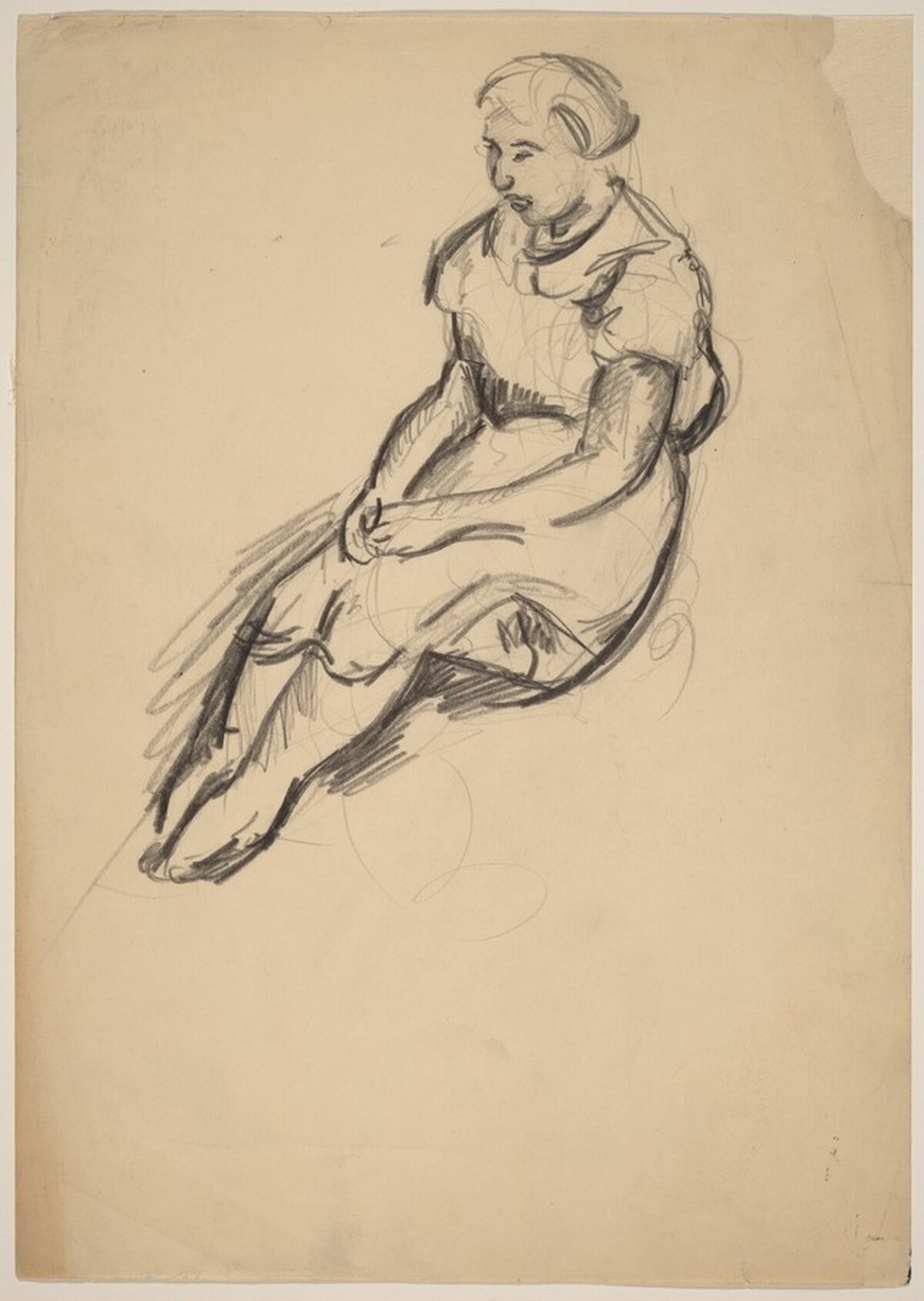 Seated Woman with Legs Extended and Hands Clasped in Lap by Mark Rothko