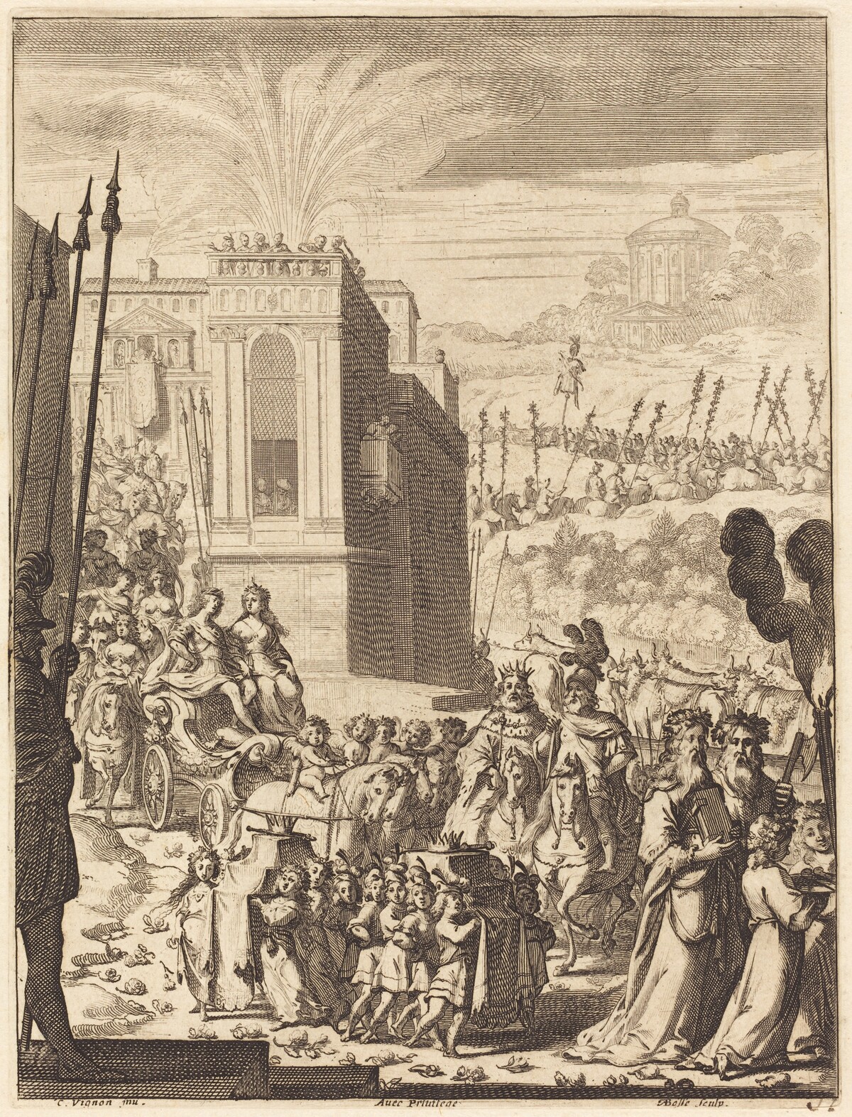 Illustration to Jean Desmarets' "L'Ariane" by Abraham Bosse after Claude Vignon
