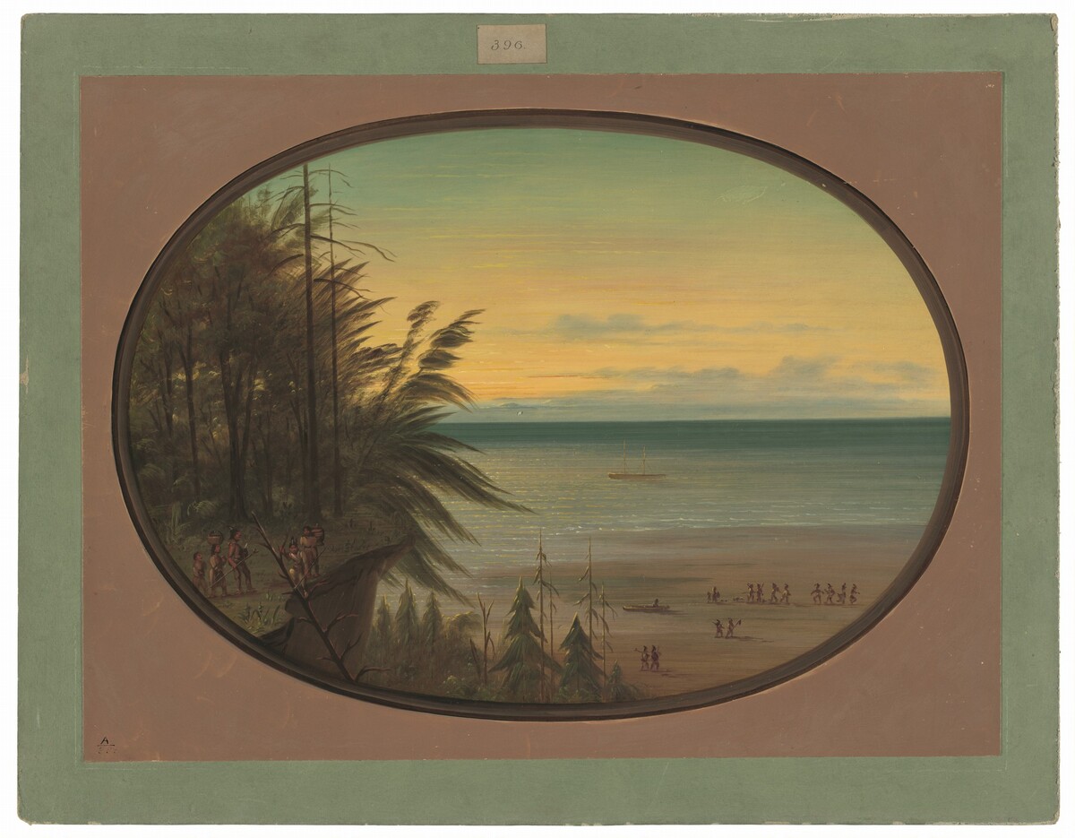 An Indian Ladder - Nayas Indians by George Catlin