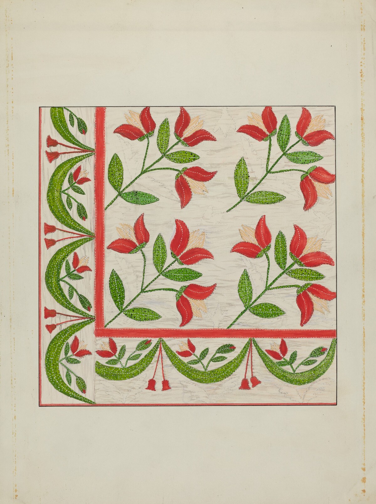 Quilt - Appliqued in Bellflower Design by Margaret Linsley
