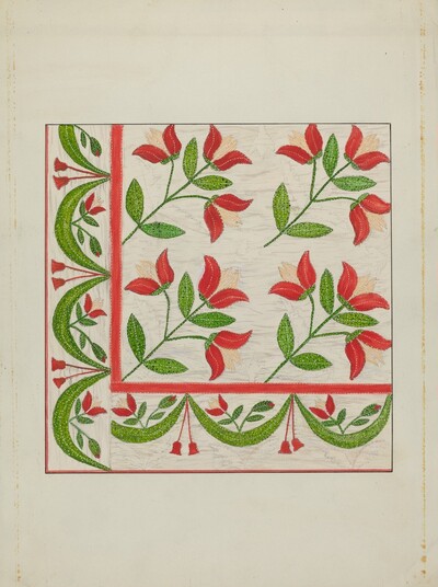 Quilt - Appliqued in Bellflower Design