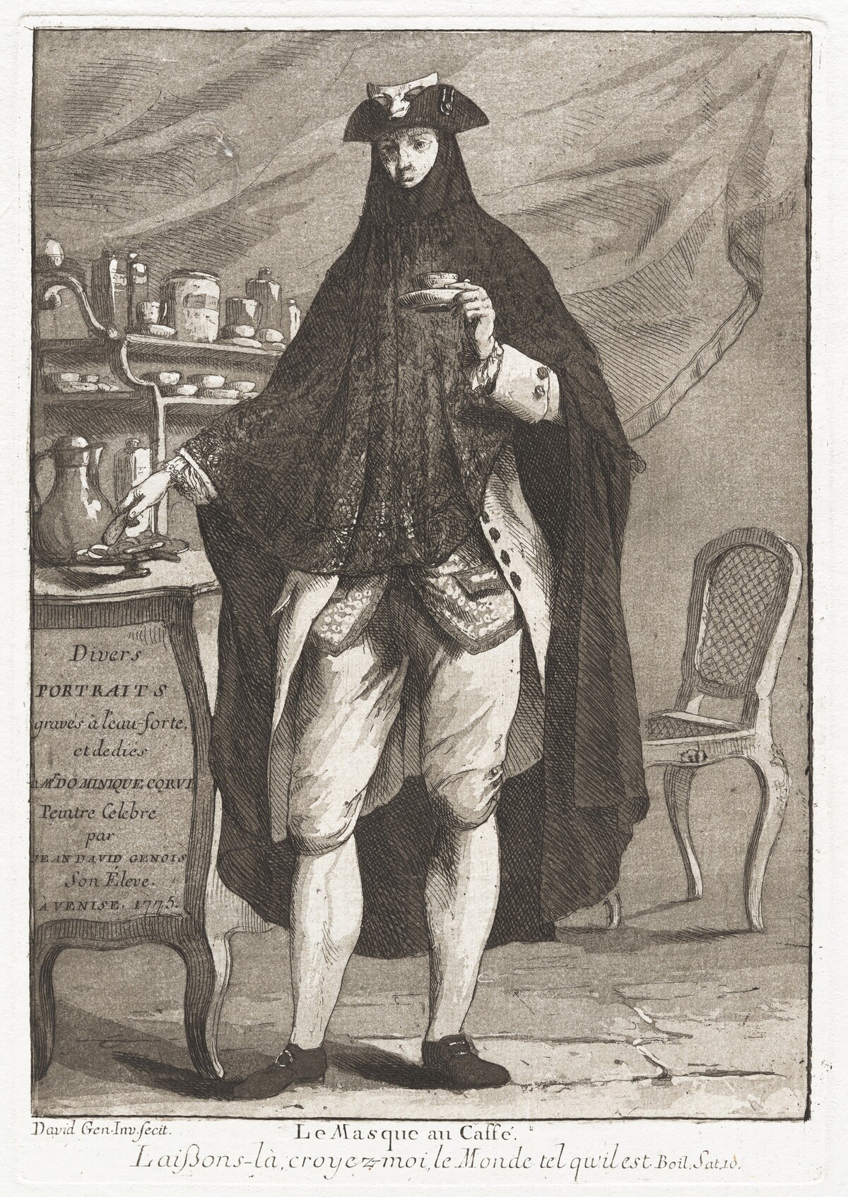 Le Masque au caffé (The Masked Man Taking Coffee) by Giovanni David