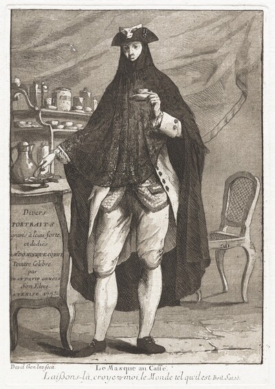 Le Masque au caffé (The Masked Man Taking Coffee)