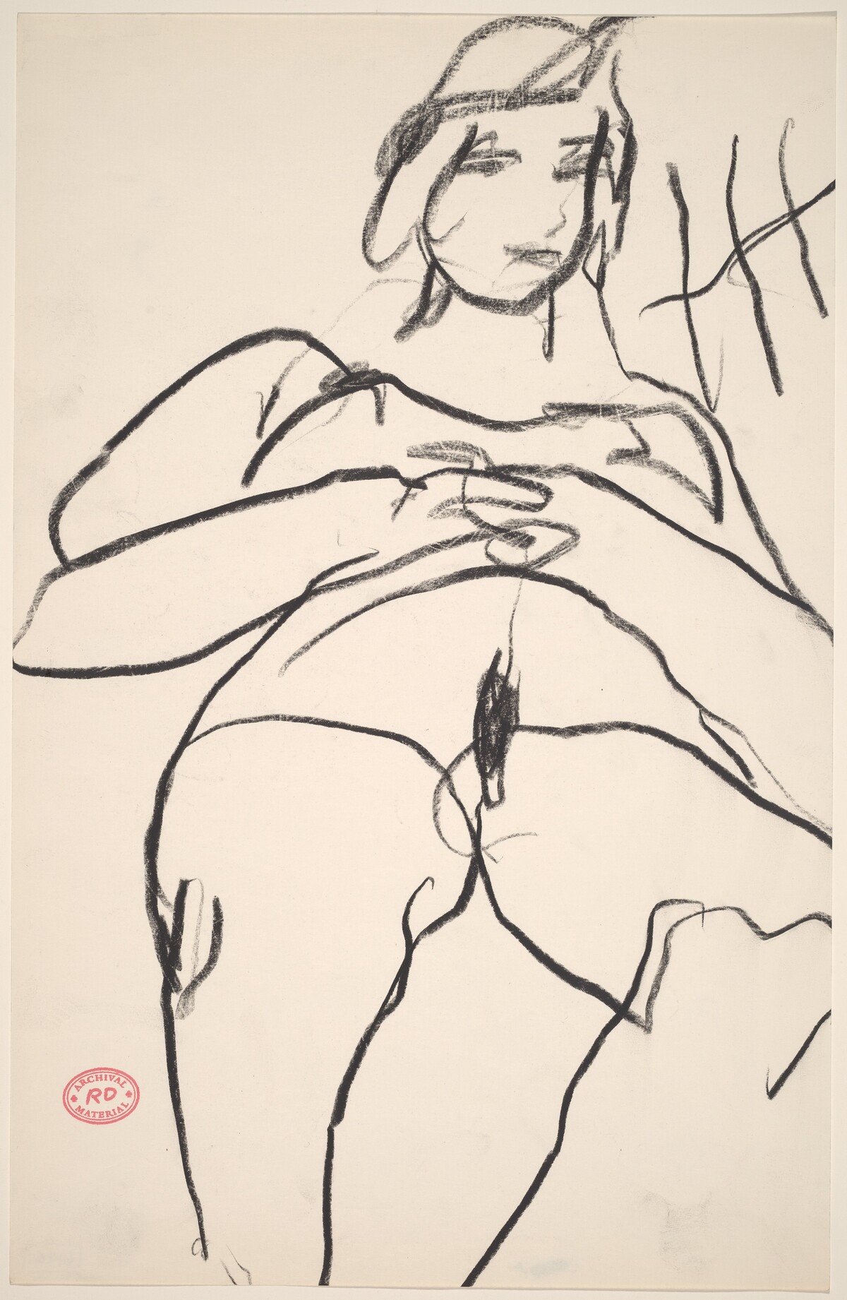 Untitled [woman with hands clasped] by Richard Diebenkorn