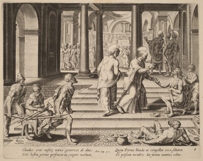 Saints Peter and John Heal a Cripple at the Gate of the Temple