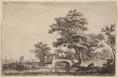 Four Men on a Stone Bridge