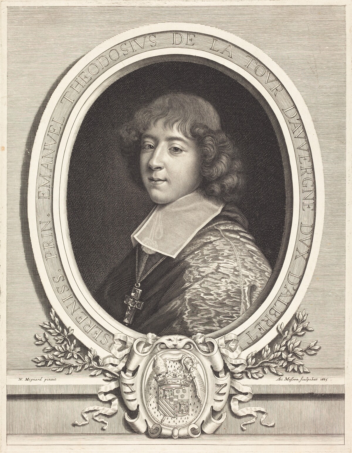 Cardinal de Bouillon by Antoine Masson after Nicolas Mignard