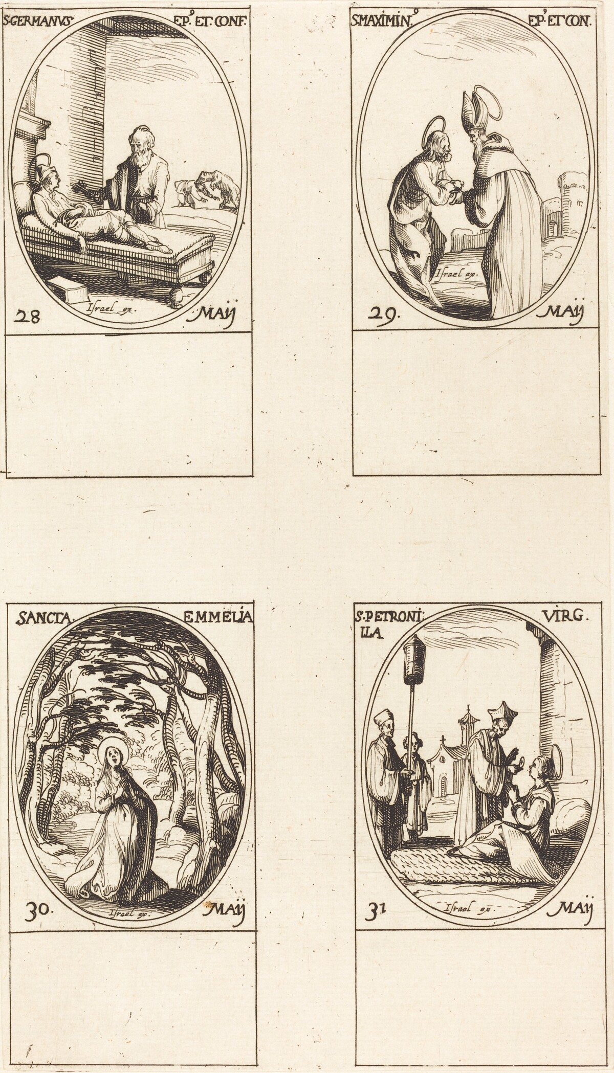 St. Germanus of Paris; St. Maximinus; St. Emmelia; St. Petronilla by Jacques Callot