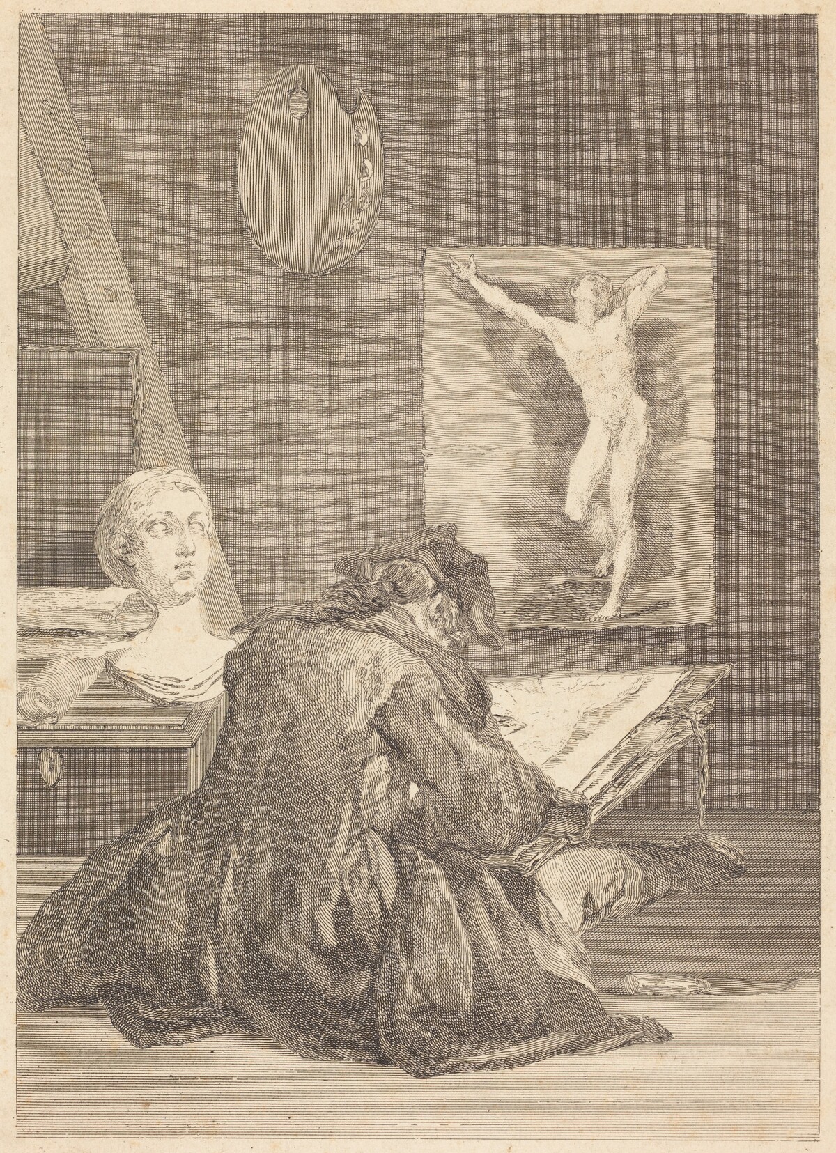 Le Dessinateur (The Draughtsman) by Jean-Jacques Flipart after Jean Siméon Chardin