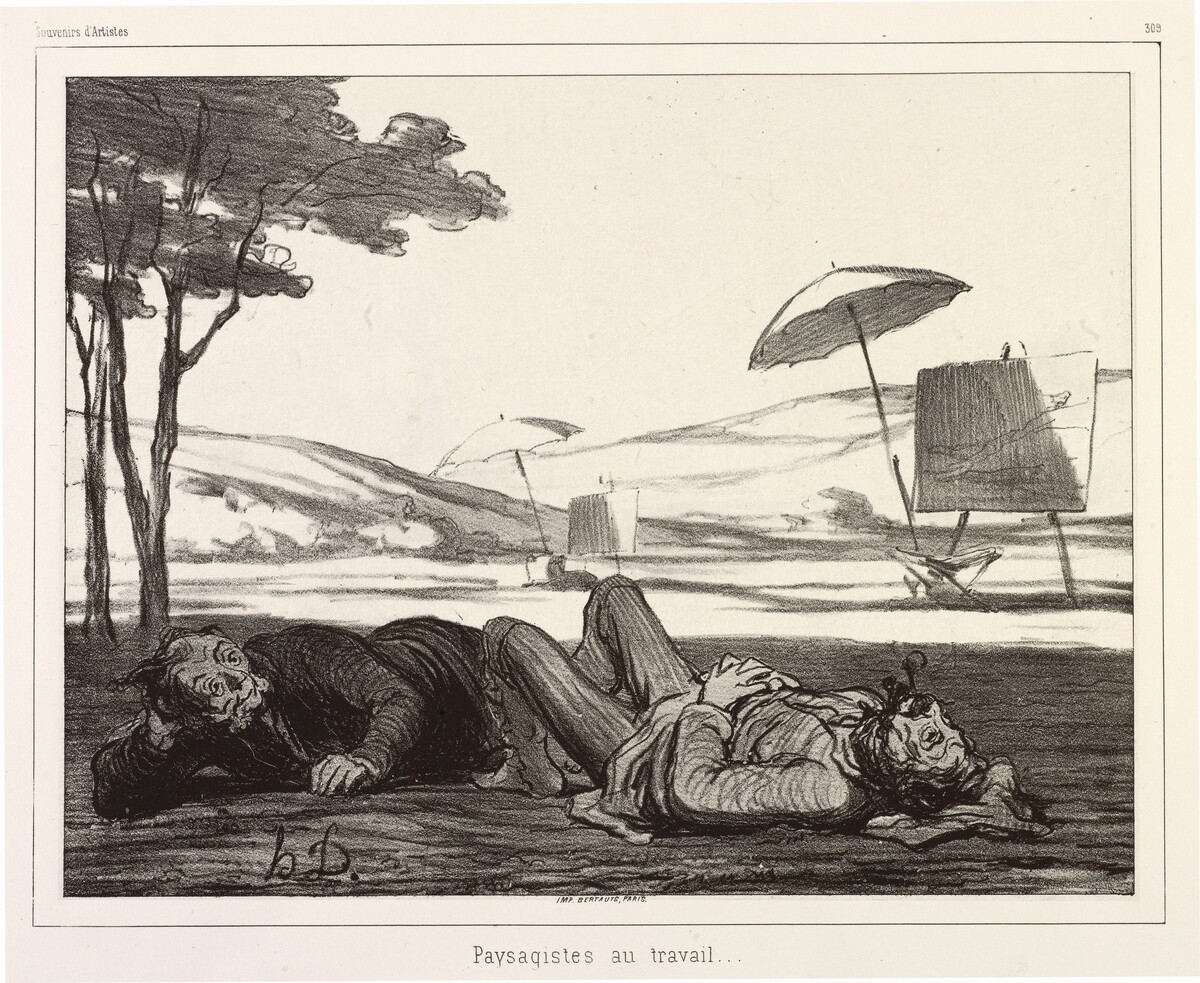 Paysagistes au travail (Landscape Artists at Work) by Honoré Daumier