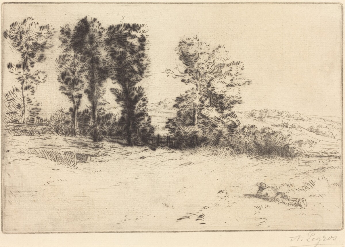 Meadow in Sunshine (Le pre ensoleille) by Alphonse Legros