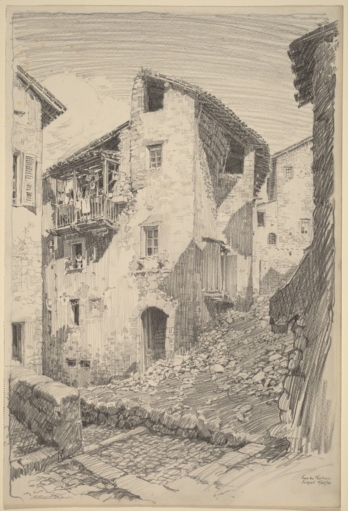 Street in Sospel, France by Earl Stetson Crawford
