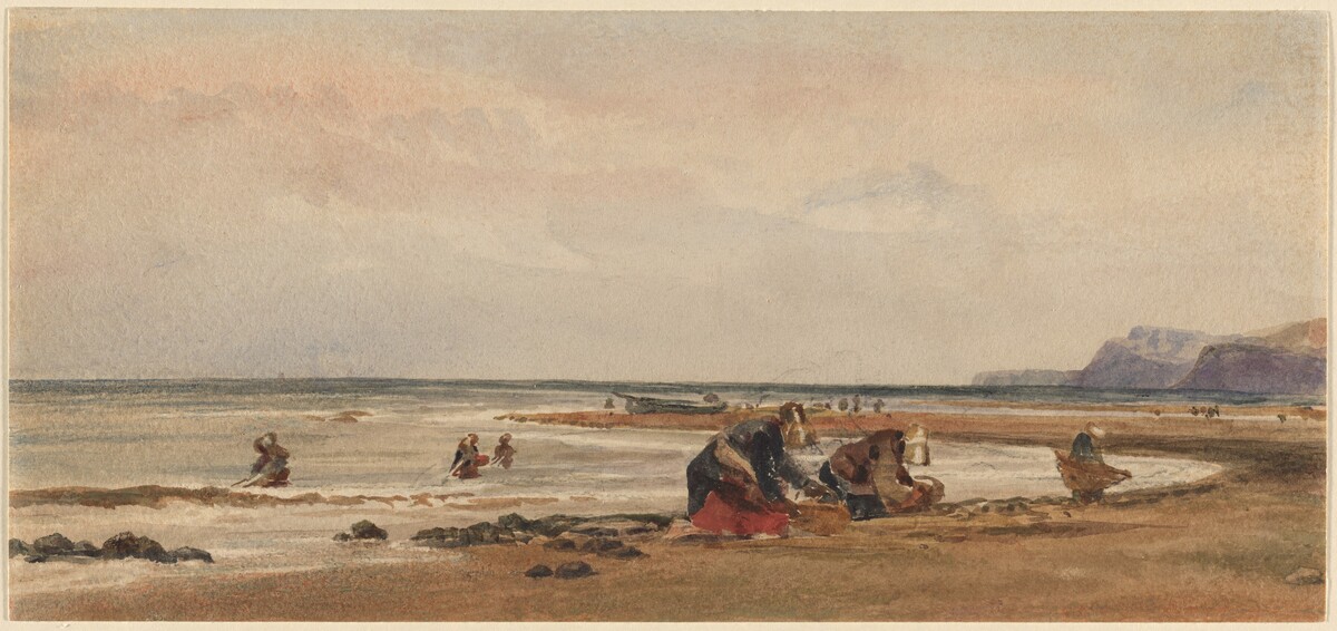 Seaweed Gatherers on the Shore at Redcar, Yorkshire by Peter De Wint