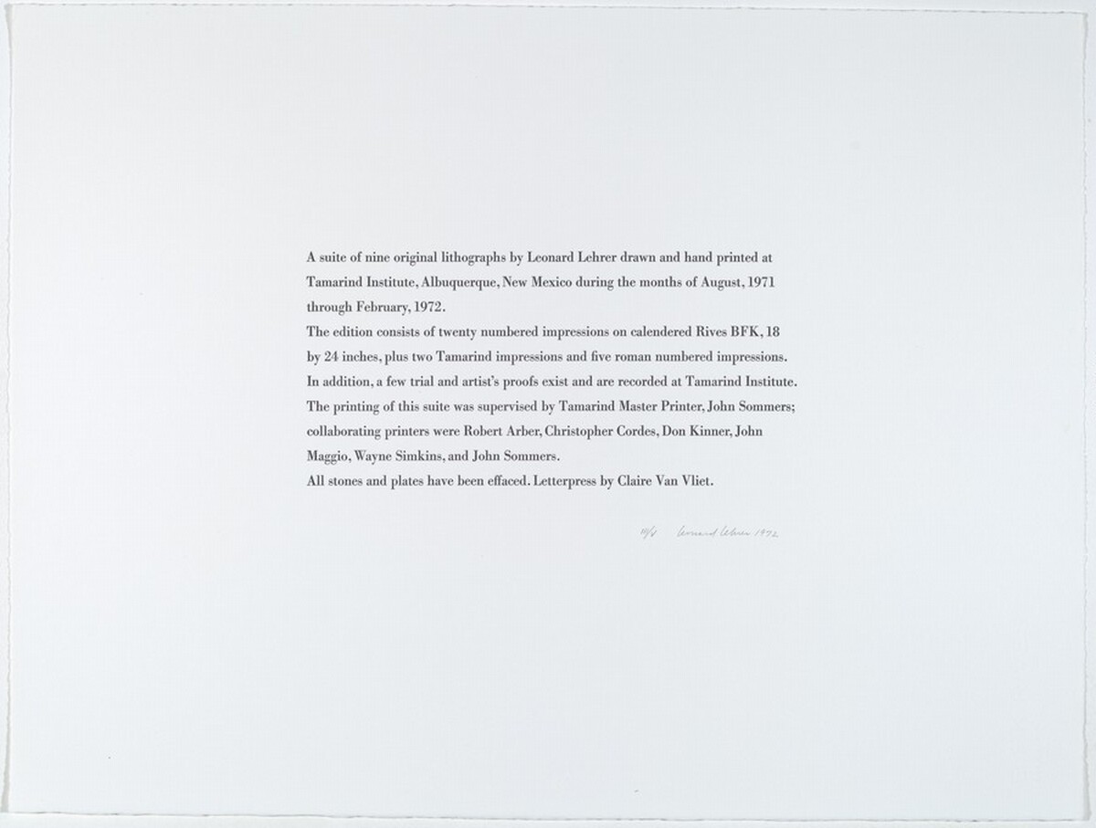 Colophon by Leonard Lehrer