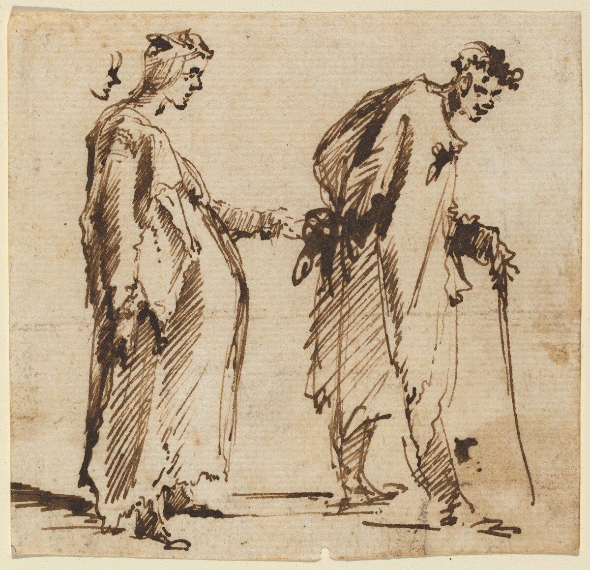 A Pregnant Young Woman and a Young Man with a Staff by Giovanni Battista Piranesi