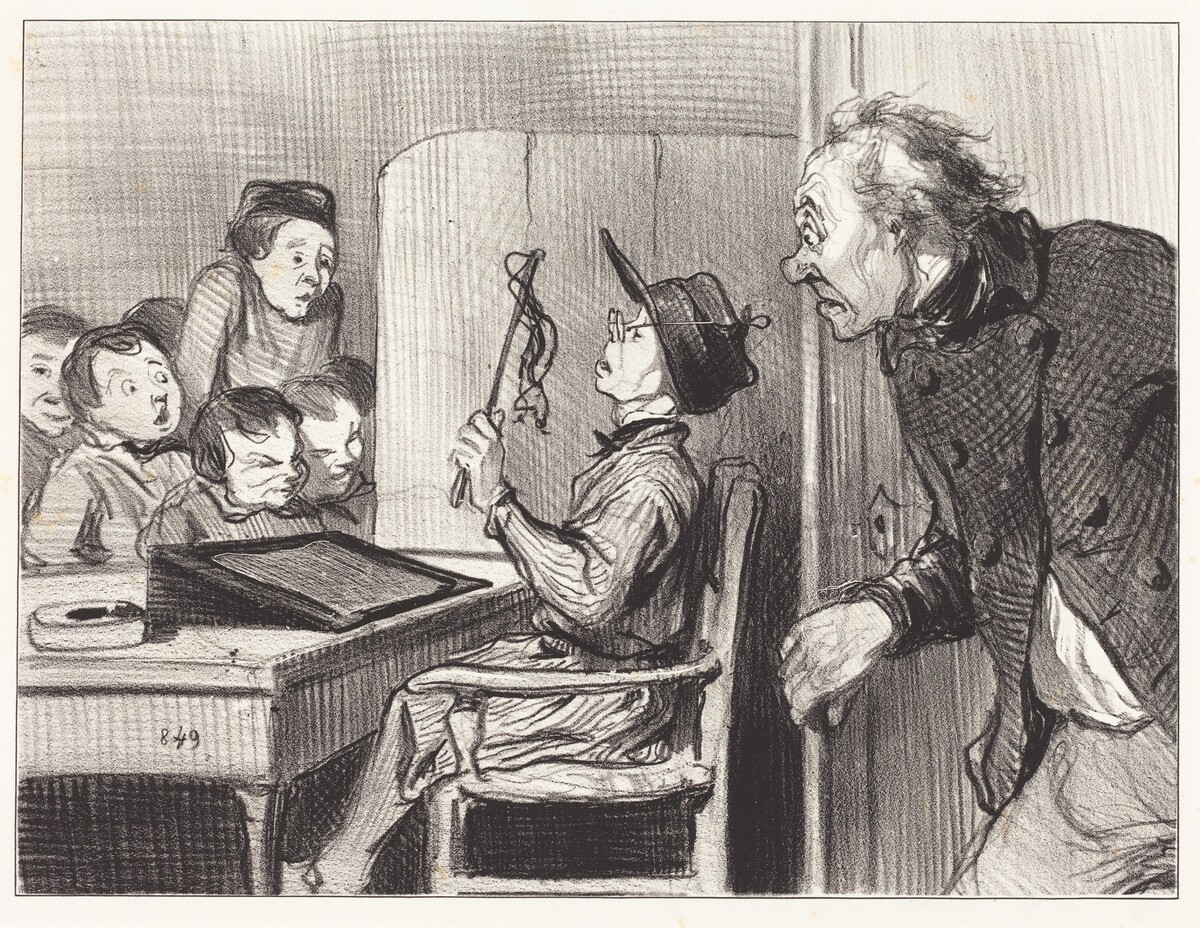 Attends... j'te vas en donner... du maitre d'école by Honoré Daumier