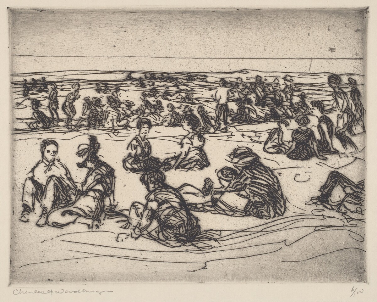 On the Beach by Charles H. Woodbury