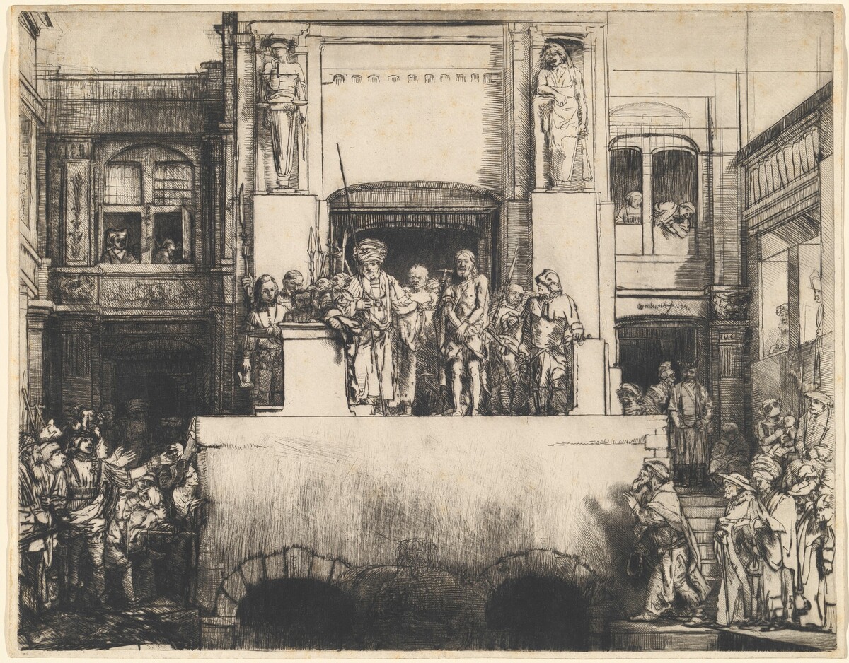 Christ Presented to the People: Oblong Plate by Rembrandt van Rijn