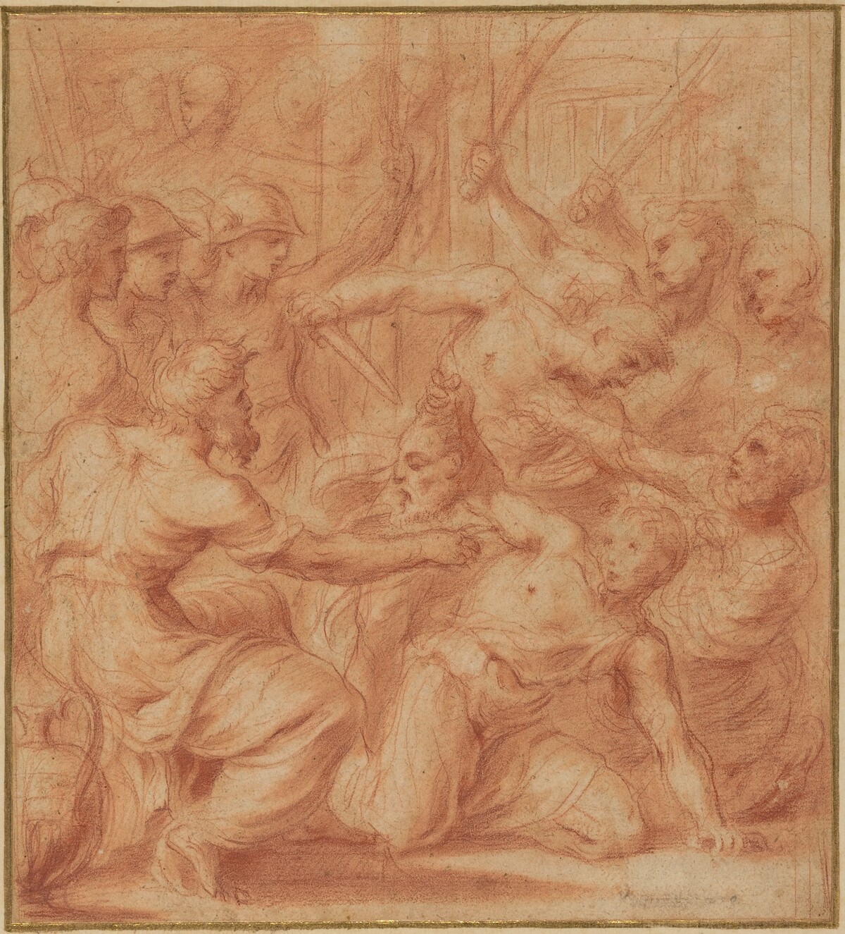 David Offering the Head of Goliath to King Saul by Bartolomeo Biscaino