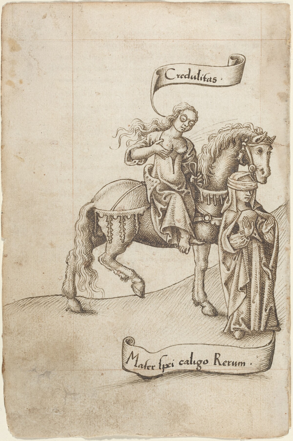 Credulity Preparing to Nurse the Mother of Hope [fol. 18 verso] by French early 16th Century