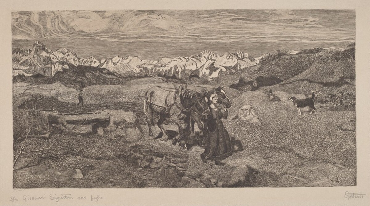Primavera sulle Alpi by Gottardo Segantini, after Giovanni Segantini