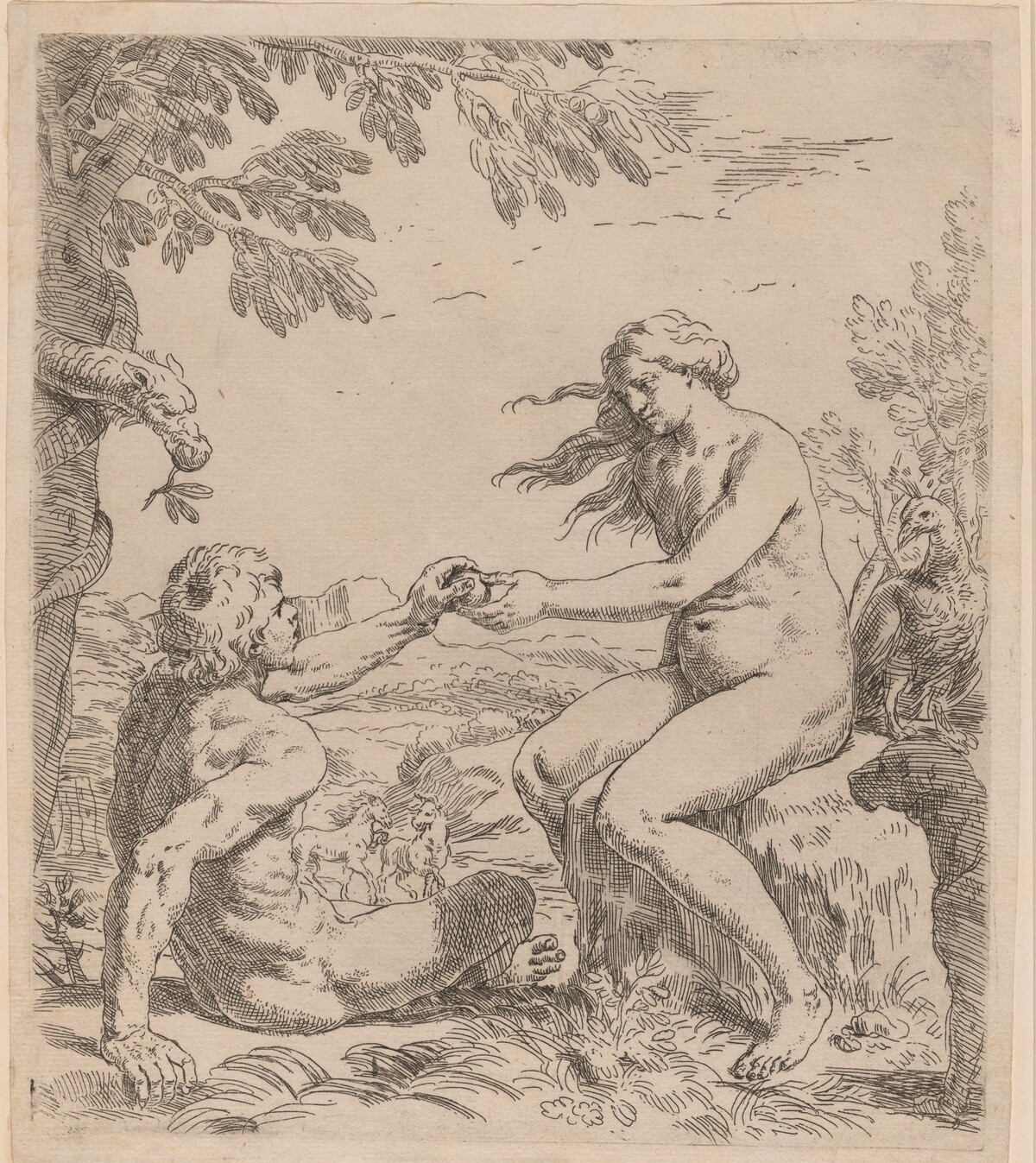 Adam and Eve by Simone Cantarini
