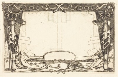 Couverture du "Voyage à la nouvelle Zélande" (Cover for the Set of Etchings Entitled "A Voyage to New Zealand")