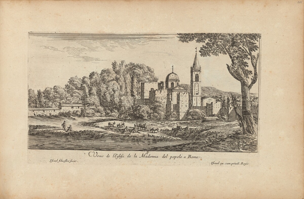 Veue de l'Eglise de la Madonna del popolo à Rome by Israël Silvestre