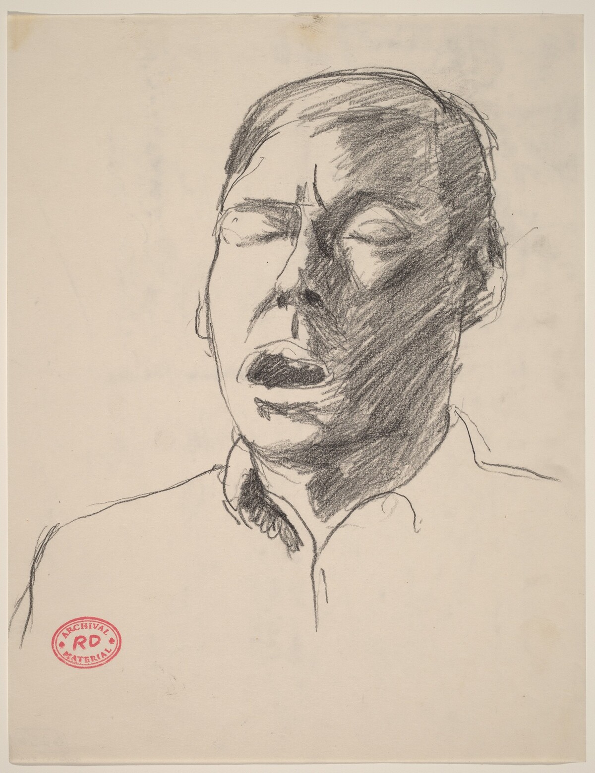 Untitled [head of man with open mouth] by Richard Diebenkorn