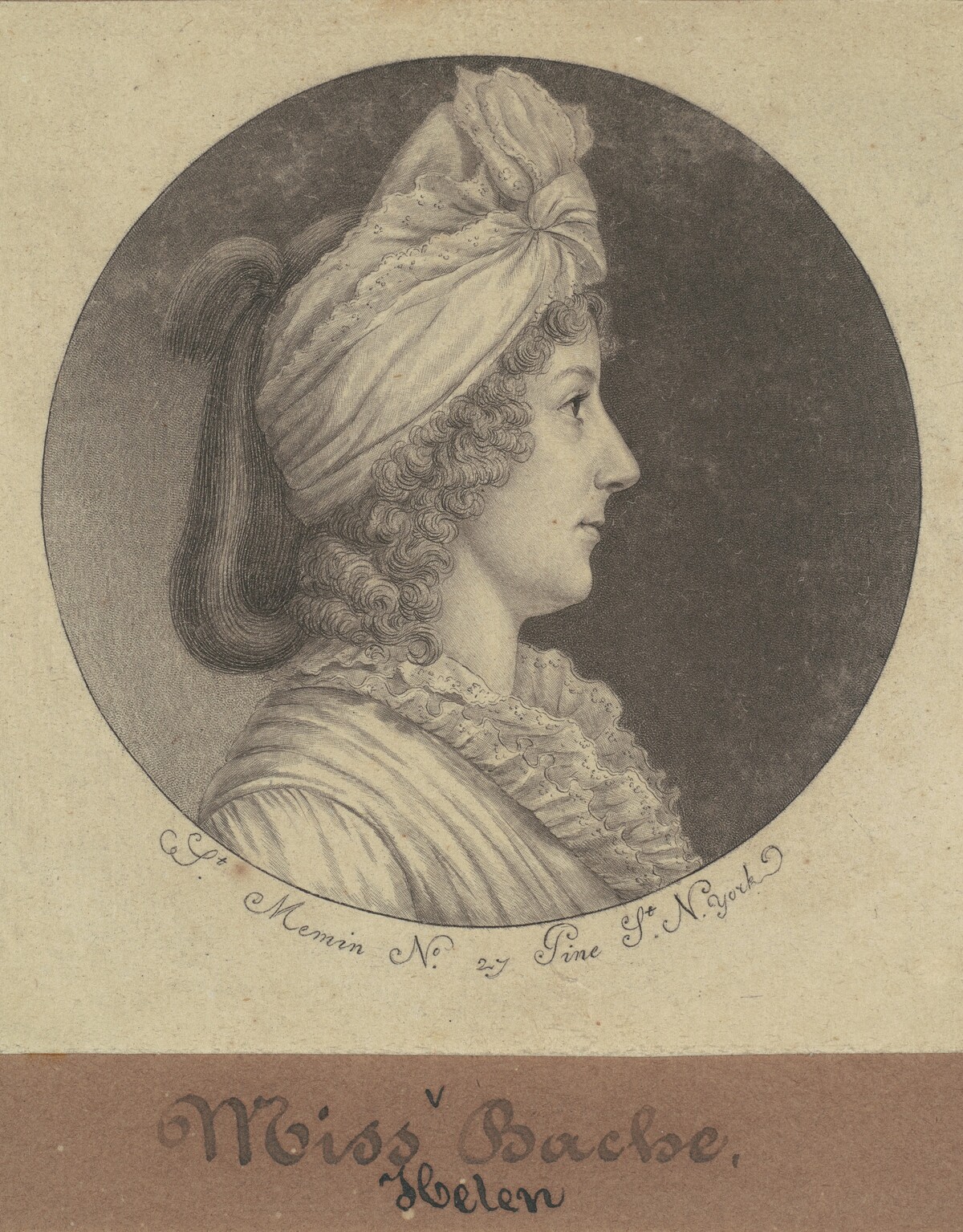 Helena Bache by Charles B. J. Févret de Saint-Mémin