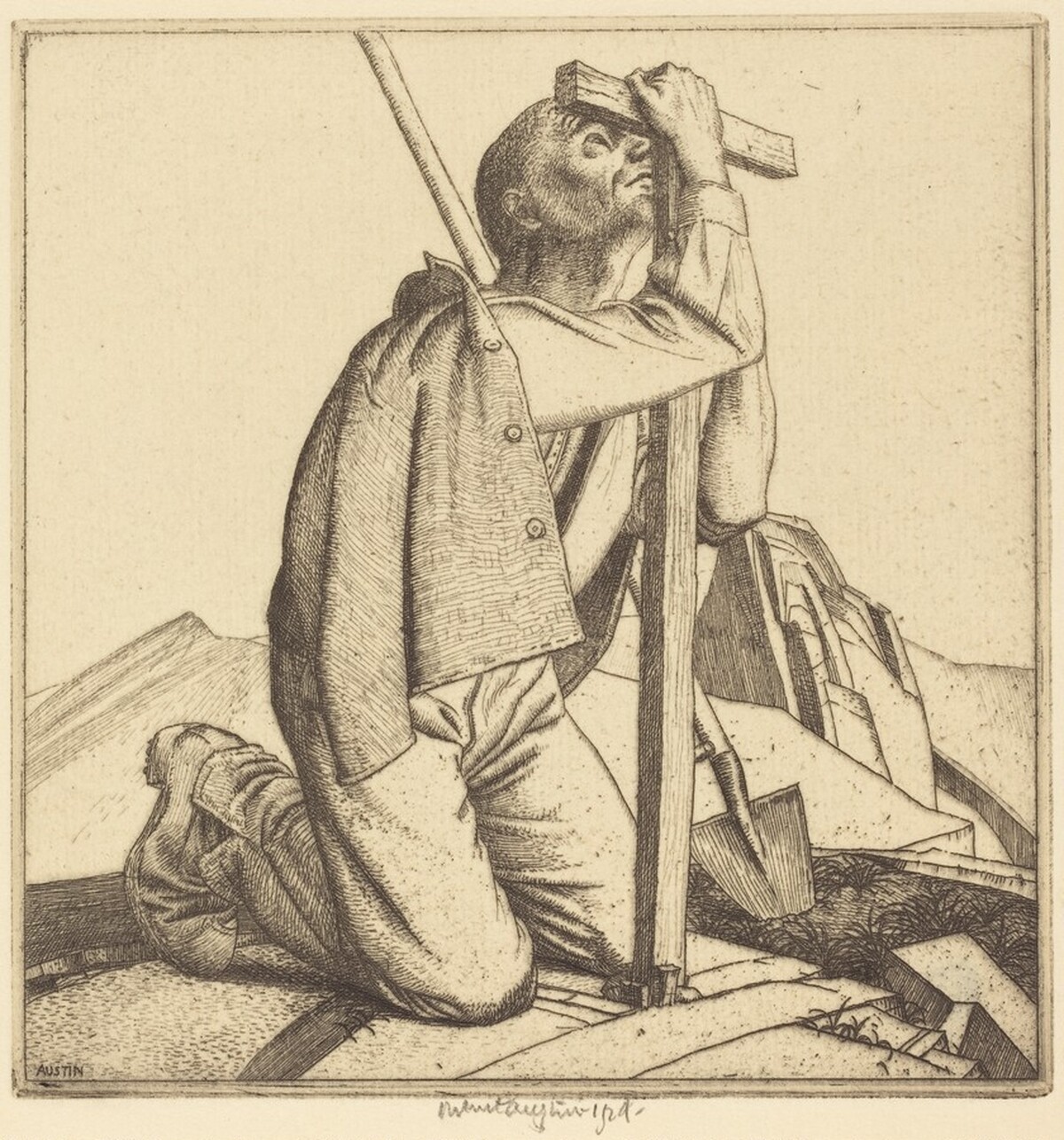 Man with a Cross by Robert Austin