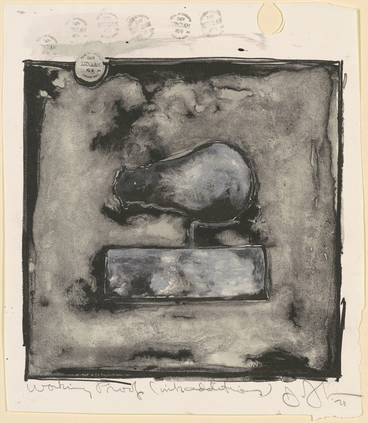 Light Bulb [working proof] by Jasper Johns