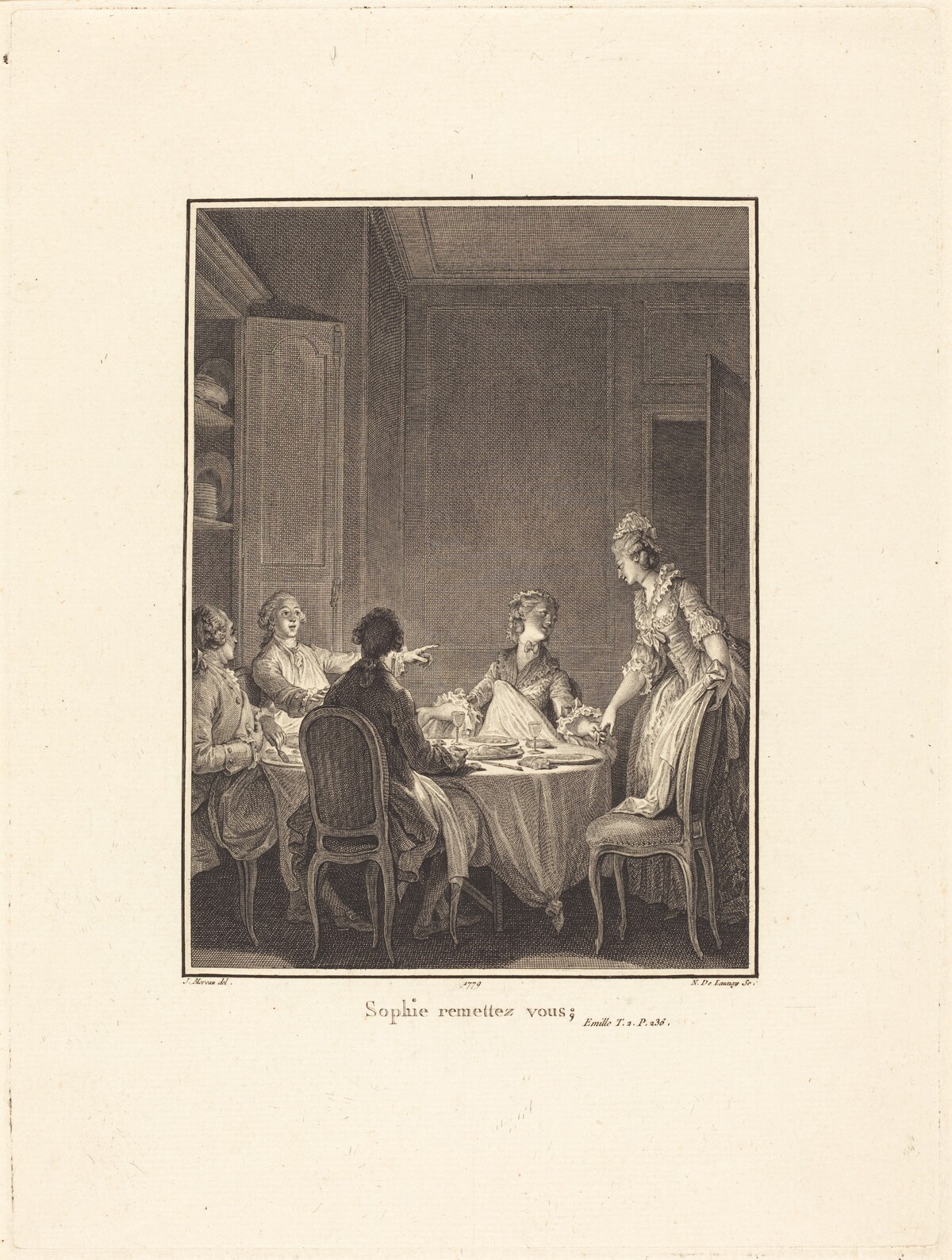 Sophie remettez-vous by Nicolas Delaunay after Jean-Michel Moreau