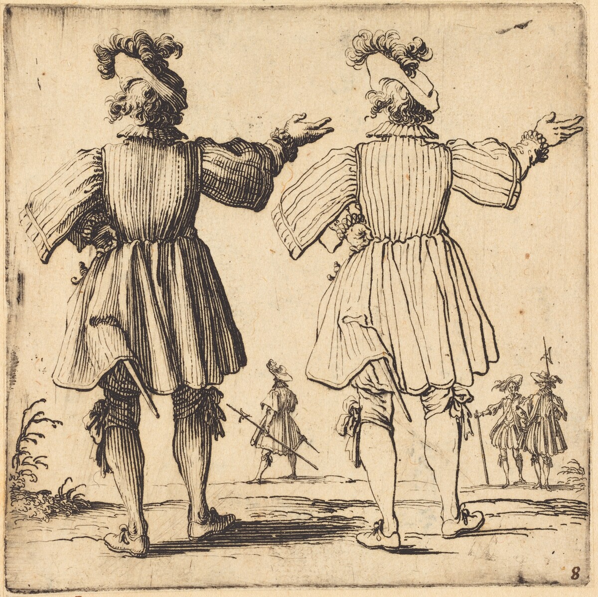 Officer with Plume, Seen from Behind by Jacques Callot