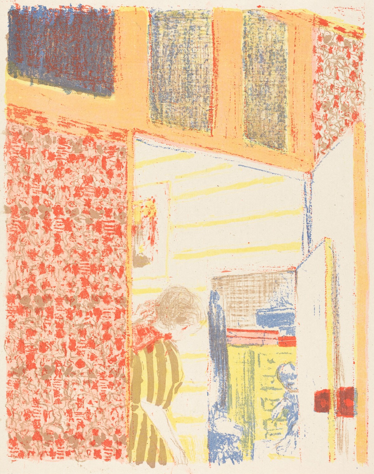 Interior with Pink Wallpaper II (Interieur aux tentures roses II) by Edouard Vuillard