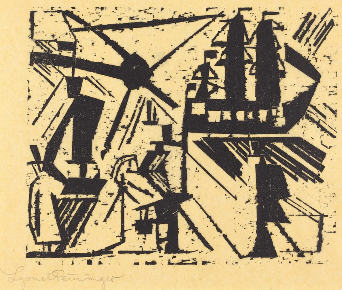 Marine with Sun (Marine mit Sonne) by Lyonel Feininger
